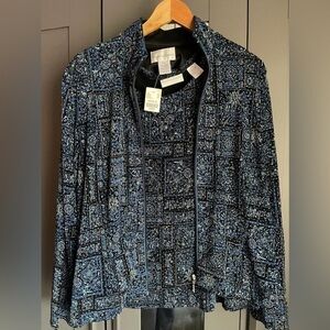 Draper & Damons XLP Blue Black 2 Piece Jacket & Top